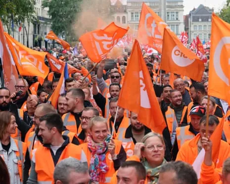 Countrywide Walkout Action Draws Massive Crowds Taking to the Streets Throughout France